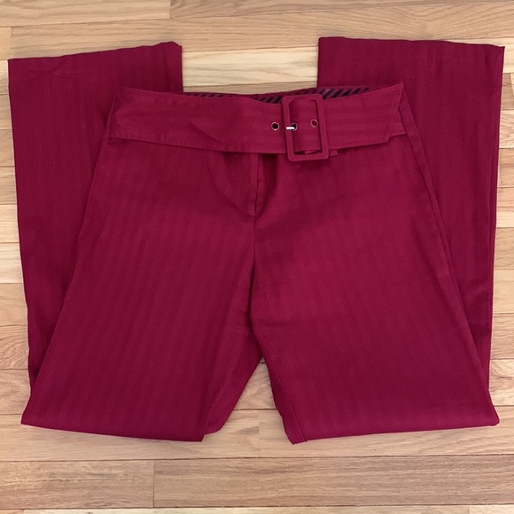 EUC Vintage Burgundy Red Corduroy Flare/Wide Leg 4-Way Stretch Trousers - Picture 3 of 8
